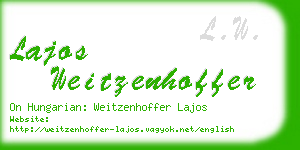 lajos weitzenhoffer business card